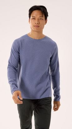 男 Hallam 長袖羊毛圓領衫